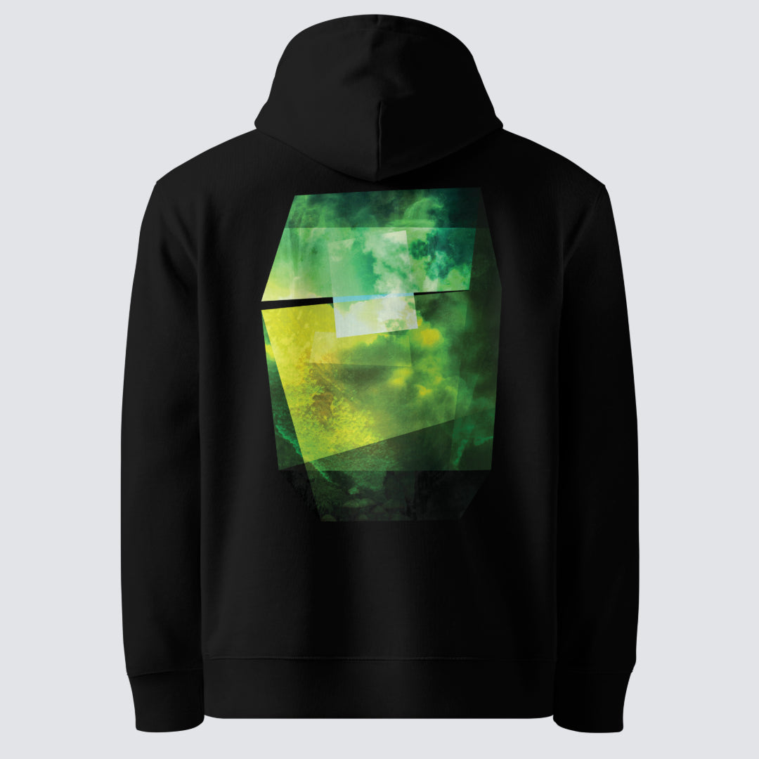 black and volt green hoodie