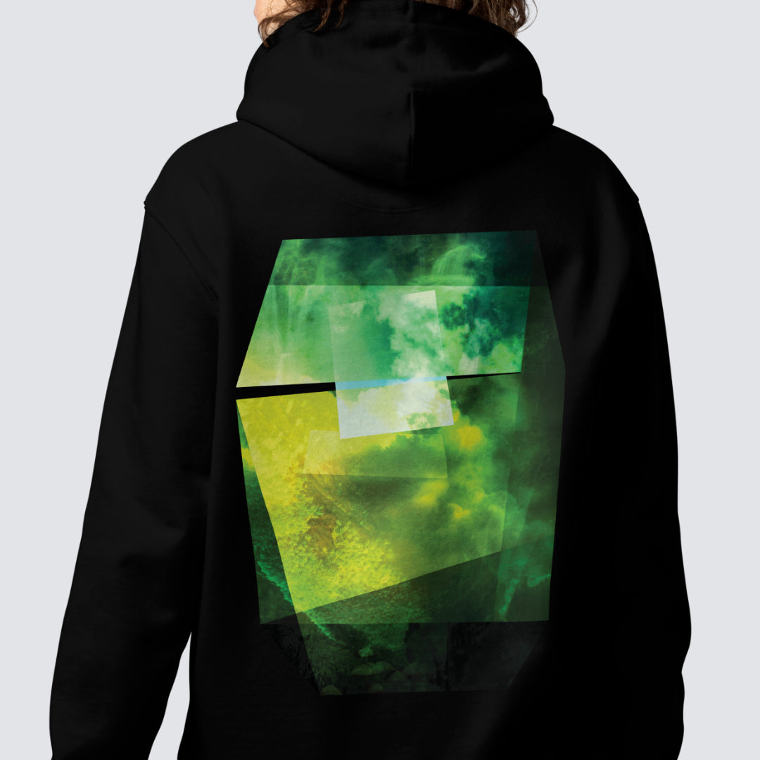 Argon Volt Featuring Mossy Egg The Bush Organic Cotton Hoodie in Black