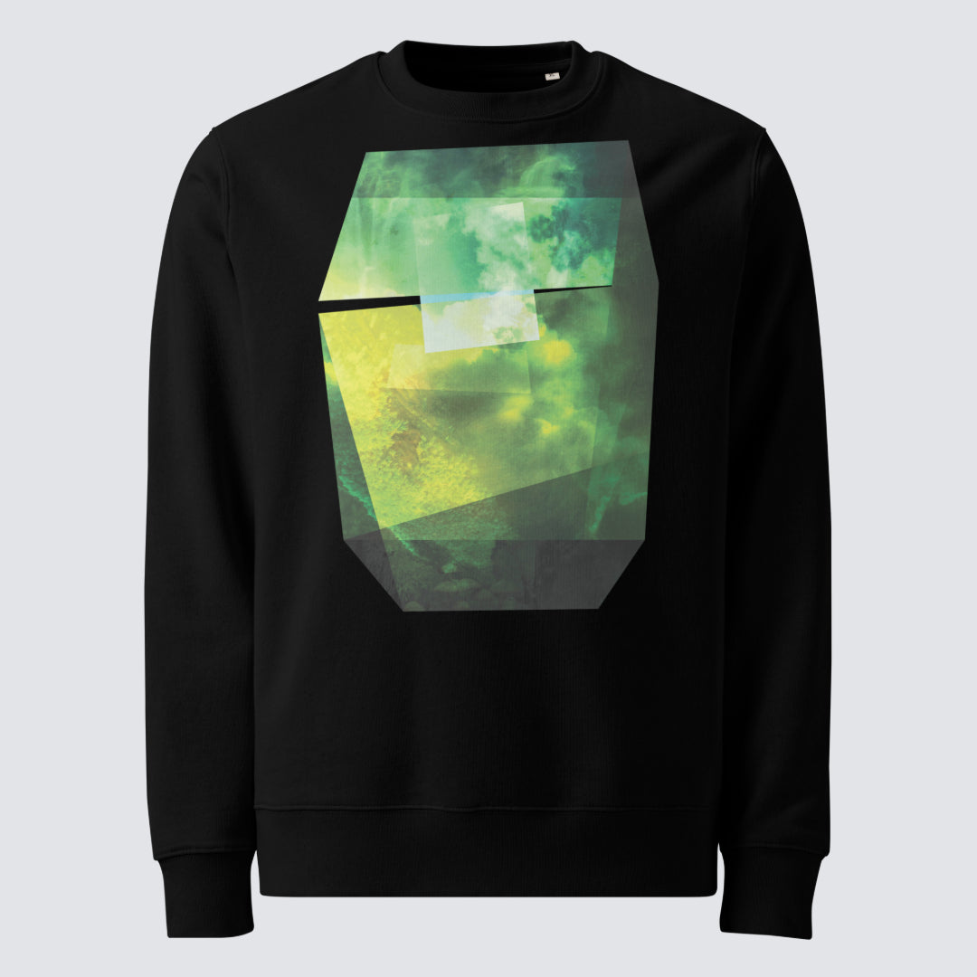 Argon Volt Featuring Mossy Egg The Bush Organic Cotton Sweatshirt in Black