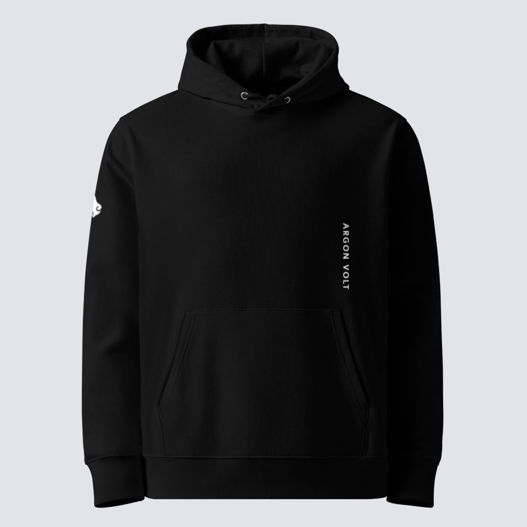 Argon Volt Pixelvision Organic Cotton Hoodie in Black