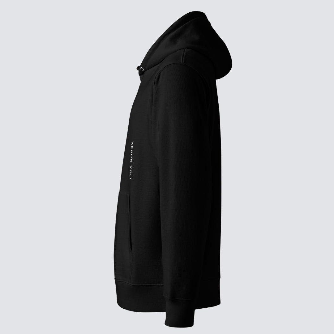Argon Volt Pixelvision Organic Cotton Hoodie in Black