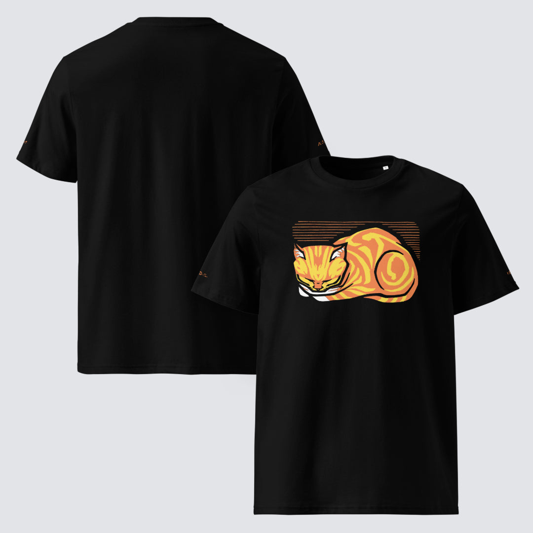 Julie de Graag December Cat Organic Cotton T-Shirt in Black