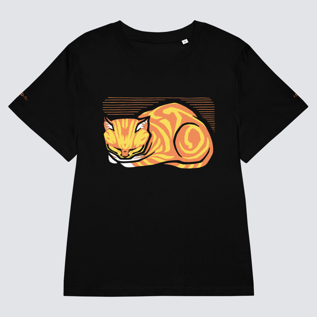 Julie de Graag December Cat Organic Cotton Women's T-Shirt in Black