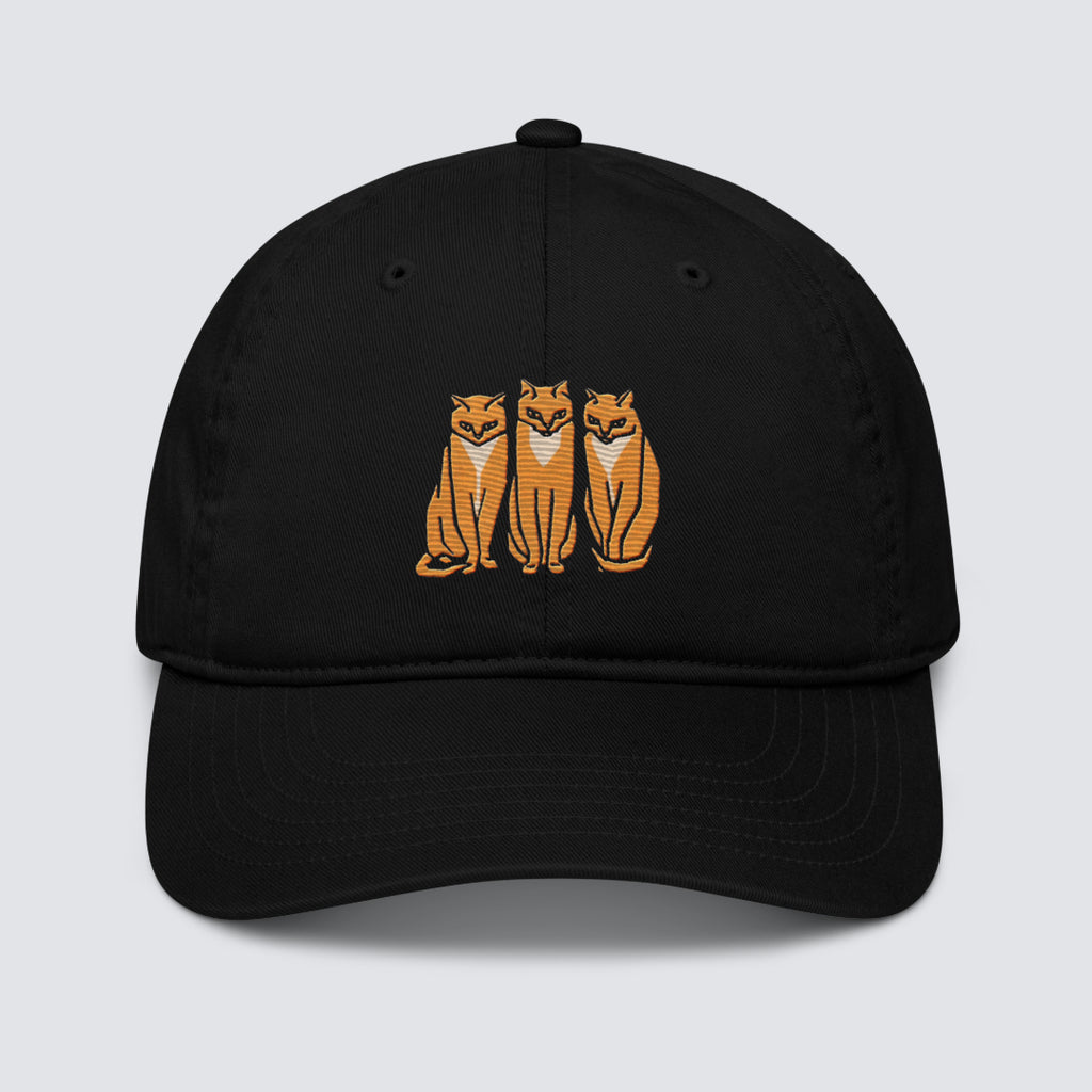 Julie de Graag Three Cats Organic Cotton Cap in Black