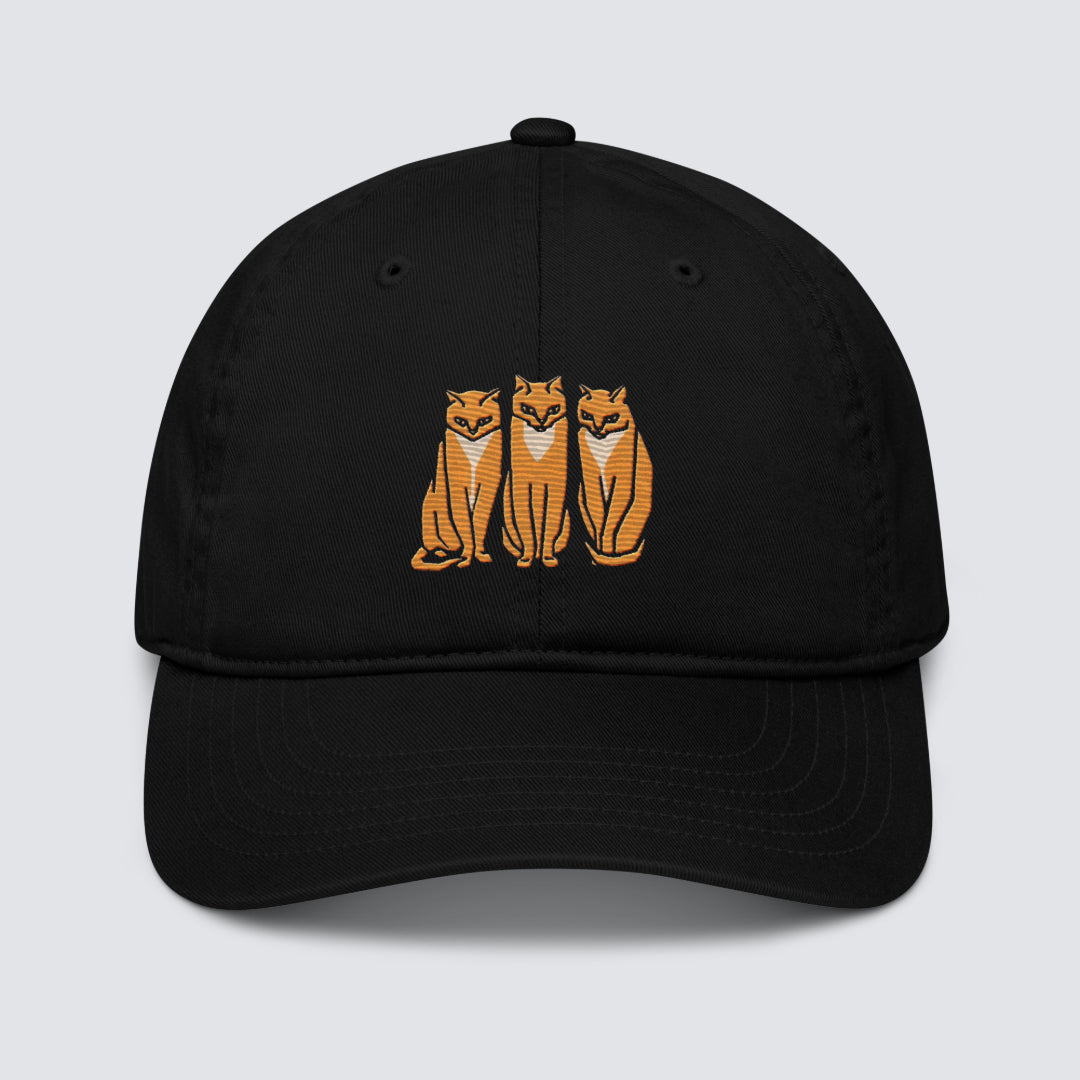 Julie de Graag Three Cats Organic Cotton Cap in Black