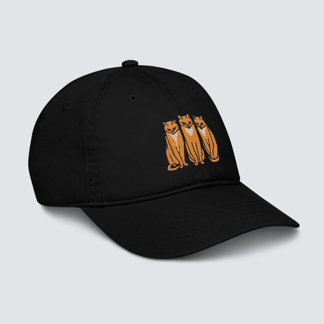 Julie de Graag Three Cats Organic Cotton Cap in Black
