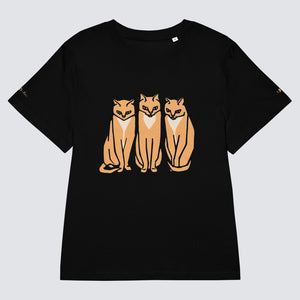 Julie de Graag Three Cats Organic Cotton Women's T-Shirt in Black
